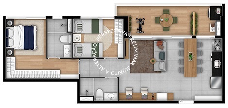 Planta 02 - 2 dorm 79m²