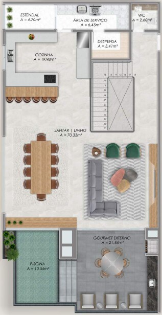 Planta 06 - 4 dorm 166 69m² - duplex superior