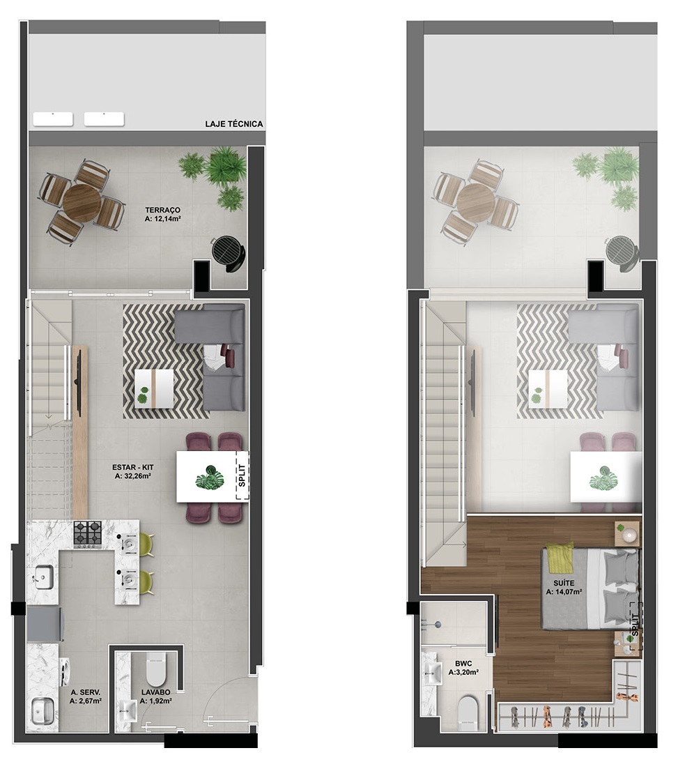 Planta 16 - 1 dorm 77 91m² - loft