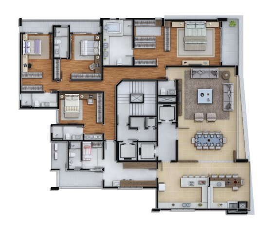 Planta 01 - 4 dorm 322 10m²