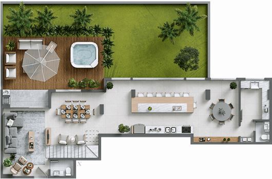 Planta 03 - 3 dorm 283 93m² - garden inferior