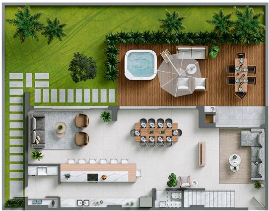 Planta 05 - 3 dorm 304 17m² - garden inferior