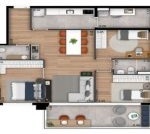 Planta 01 - 3 dorm 107m²