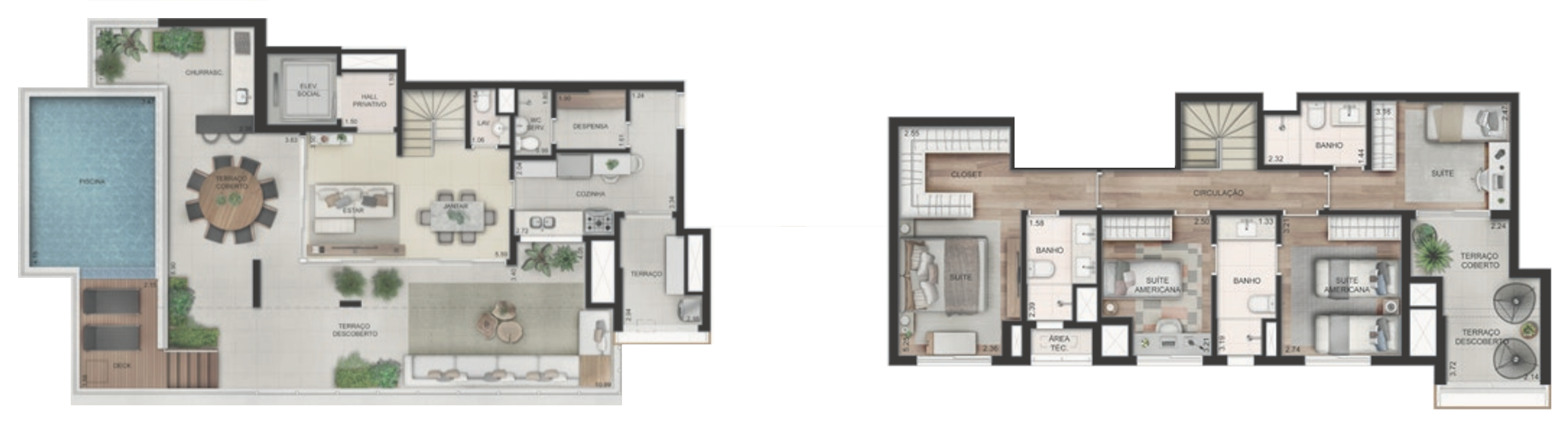 Planta 07 - 4 dorm 238m² - cobertura duplex