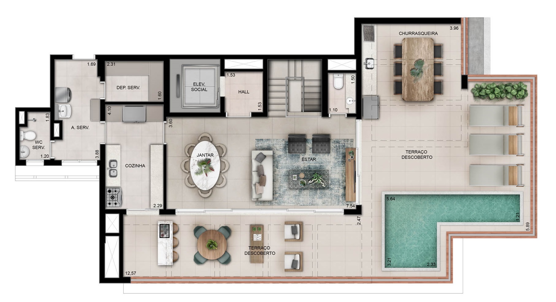 Planta 07 - 4 dorm 281m² - duplex - superior