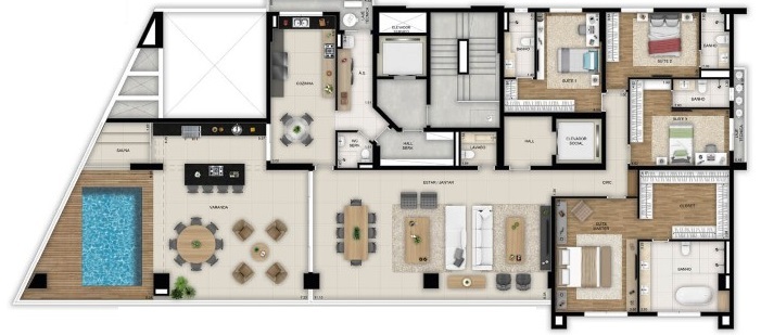Planta 05 - 4 dorm 355m²