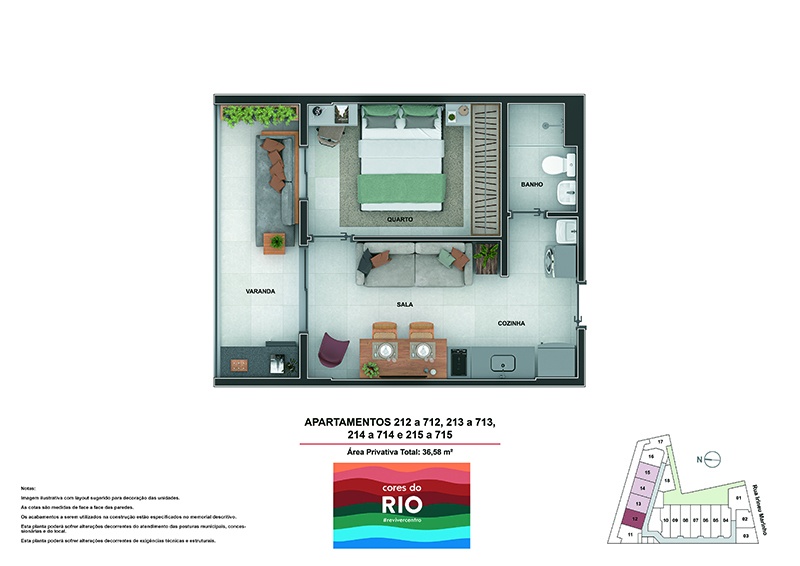 Planta 10 - 1 dorm 36 58m²