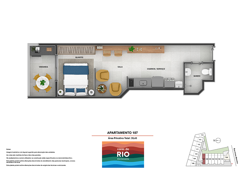 Planta 12 - 1 dorm 35 43m² - garden