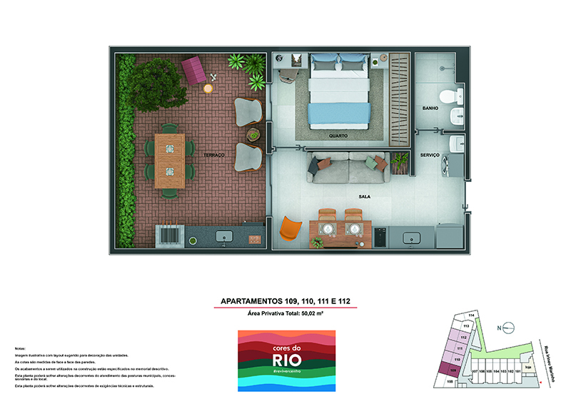 Planta 17 - 1 dorm 50 02m² - garden