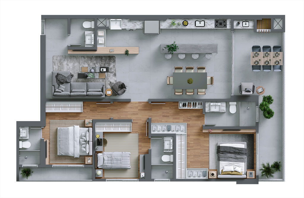 Planta 05 - 3 dorm 121m²