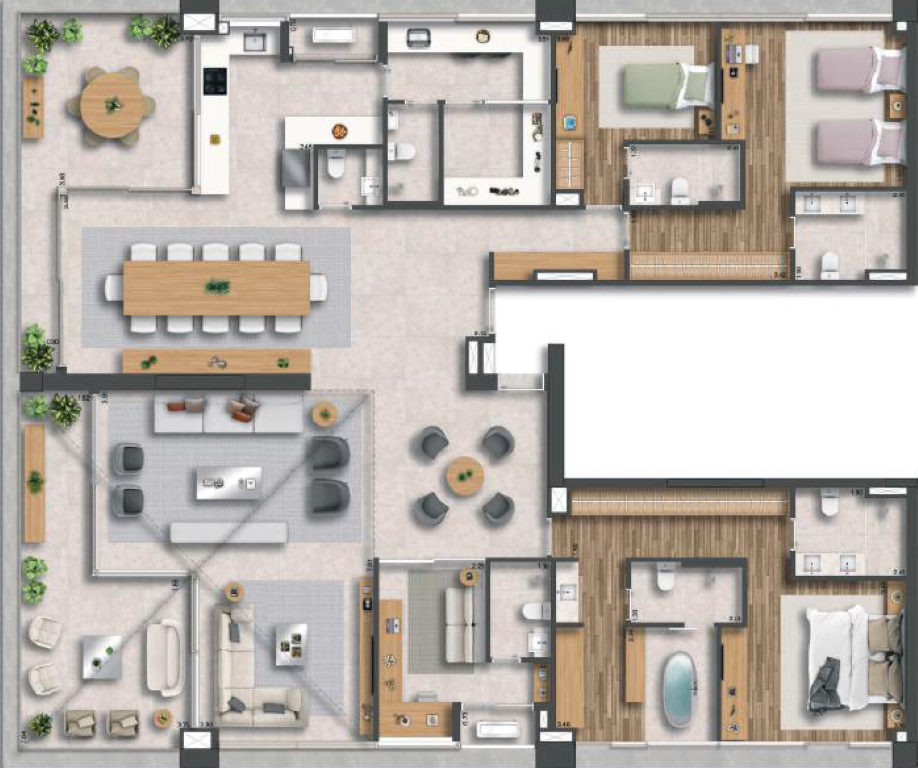 Planta 12 - 4 dorm 137m² - opção