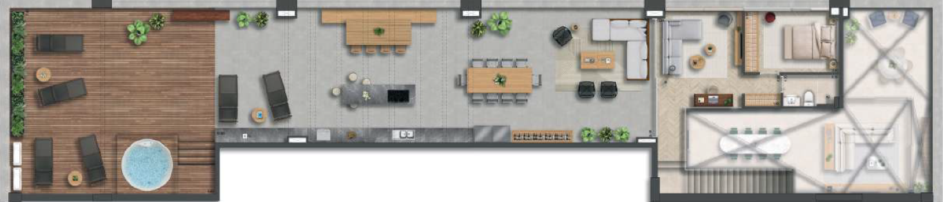 Planta 18 - 4 dorm 340m² - duplex superior