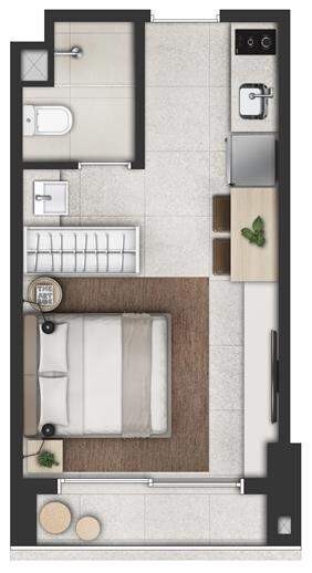 Planta 01 - 1 dorm 22m² - studio
