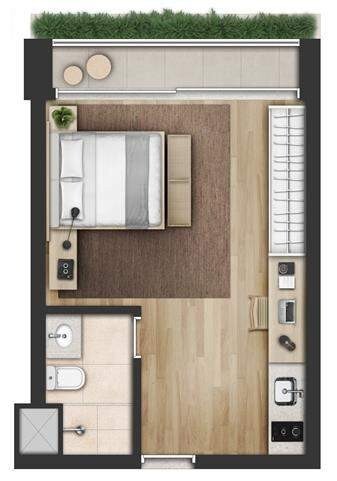 Planta 02 - 1 dorm 29m² - studio