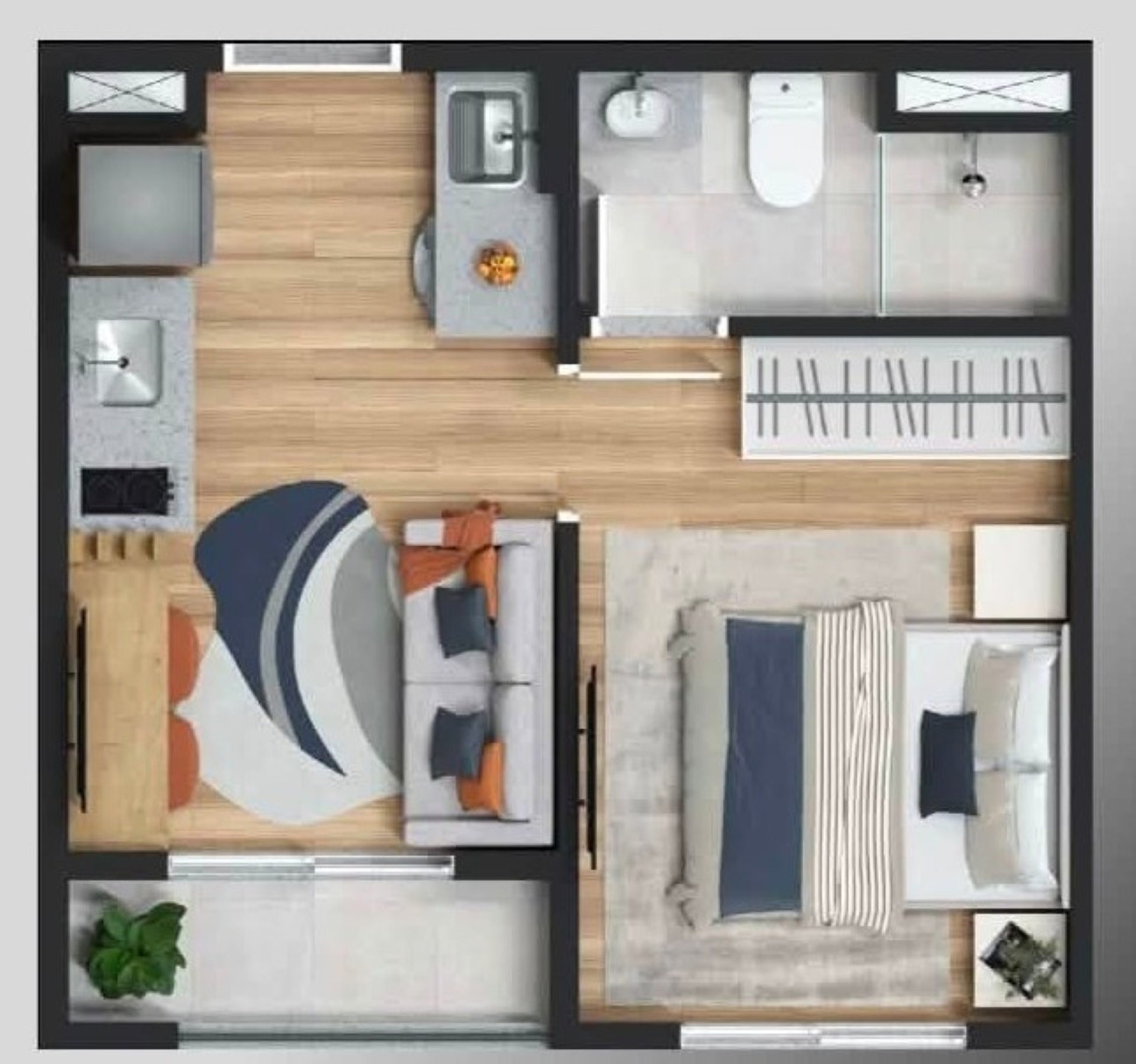 Planta 01 - 1 dorm 25m² Planta 01 - 1 dorm 25m²