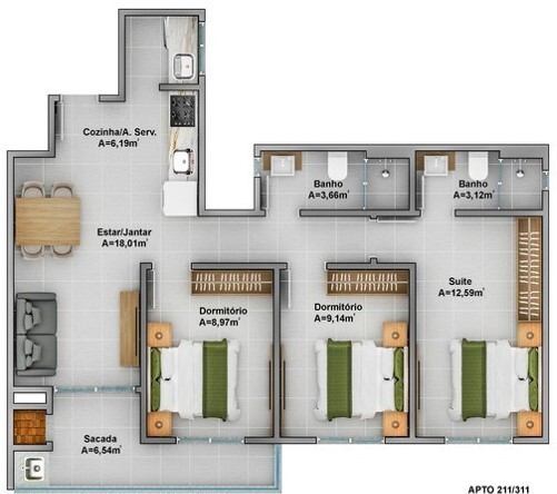Planta 23 - 78 02m²