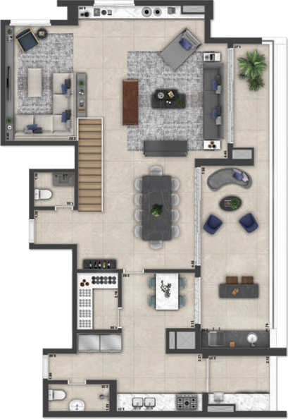 Planta 04 - 4 dorm 280m² - cobertura duplex - superior