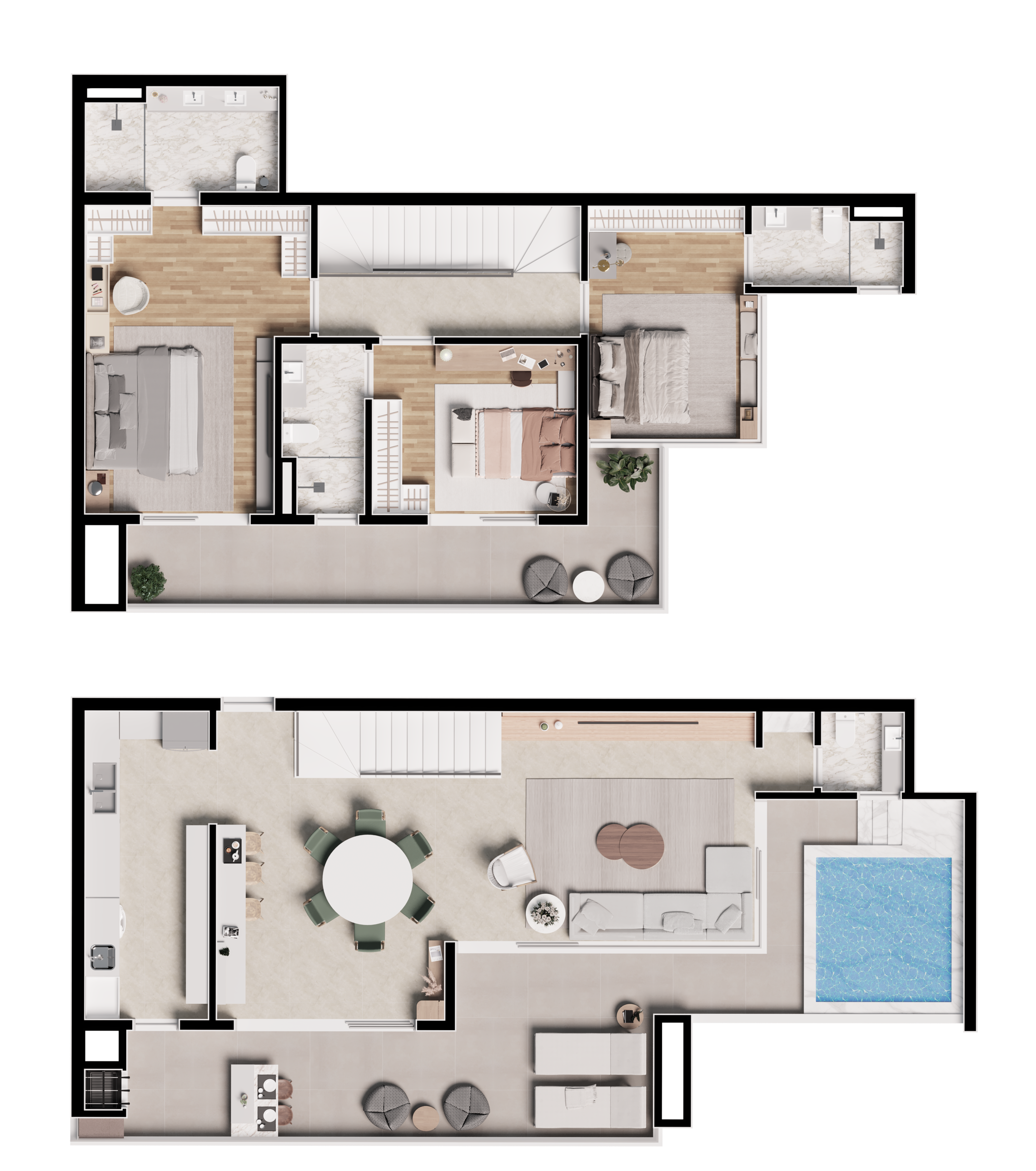 Planta 07 - 3 dorm 180 95m² - cobertura duplex