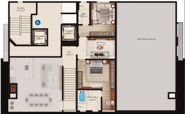 Pavimento duplex - superior