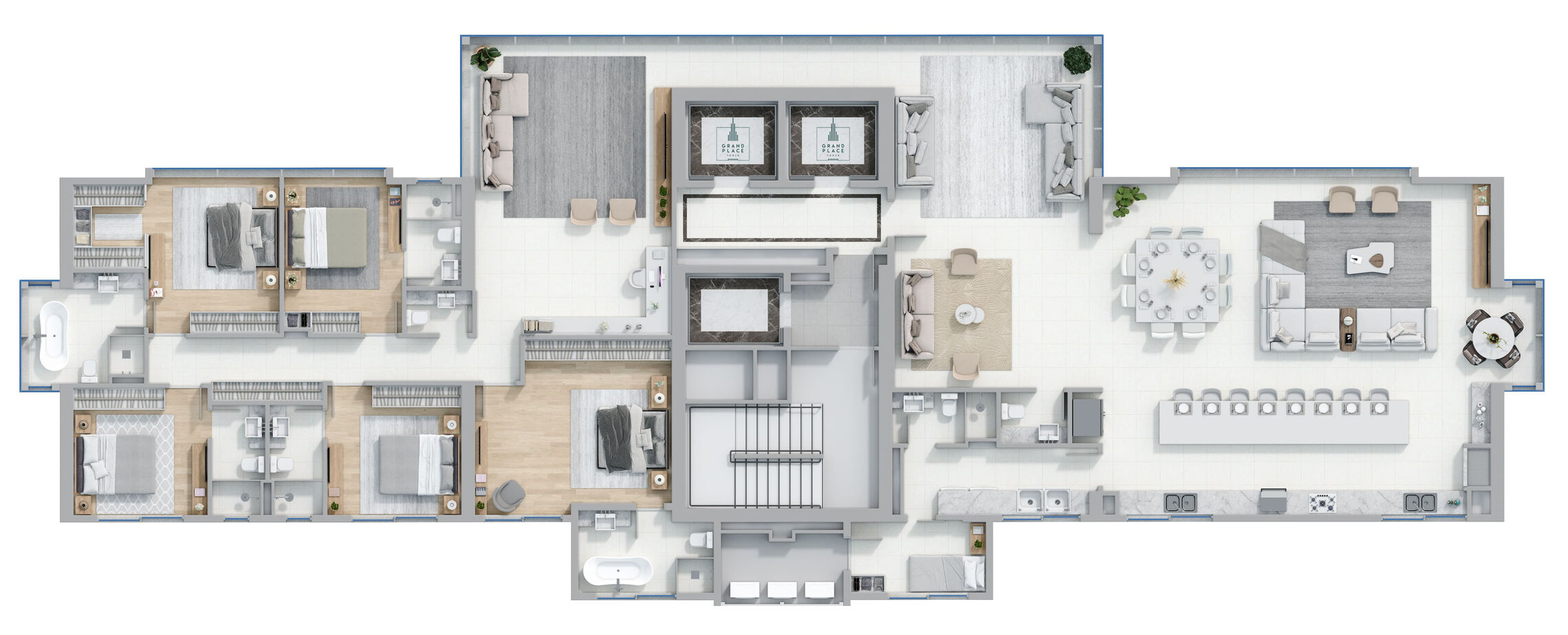 Planta 01 - 5 dorm 340m² - opção