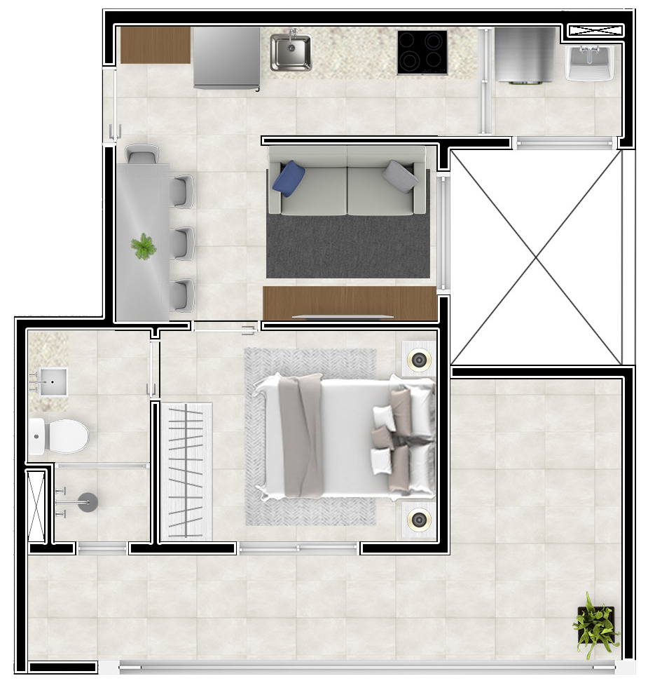 Planta 14 - 1 dorm 41 95m²