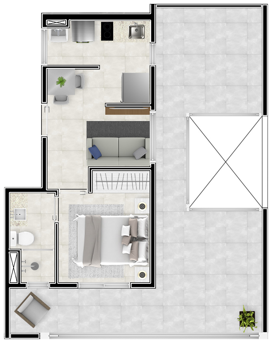 Planta 15 - 1 dorm  28 14m²