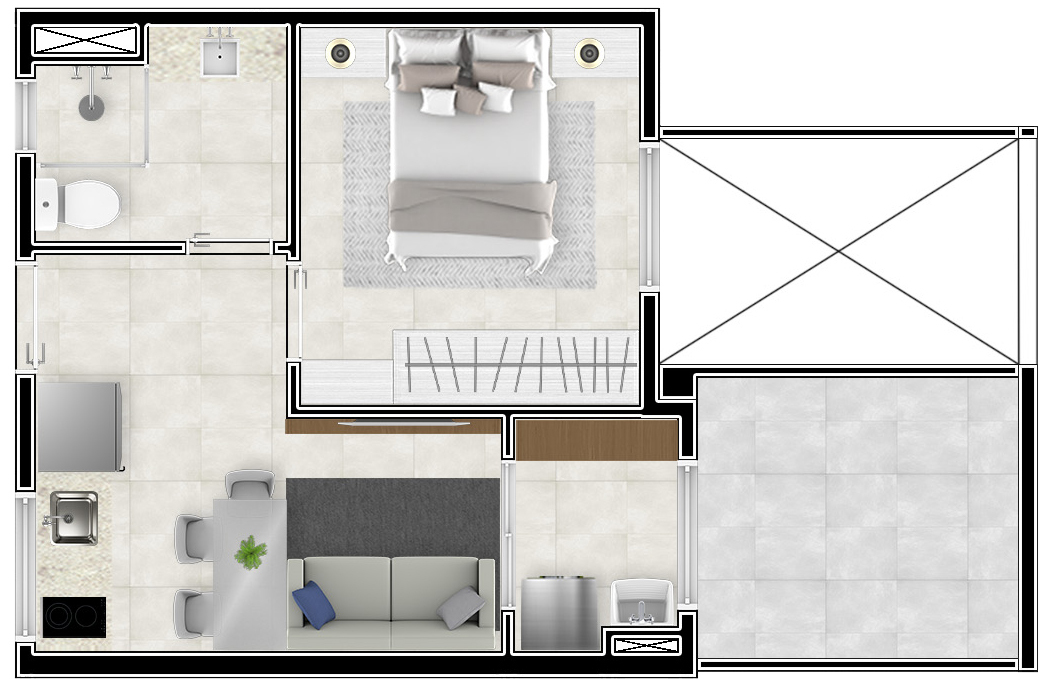 Planta 17 - 1 dorm 25 82m²