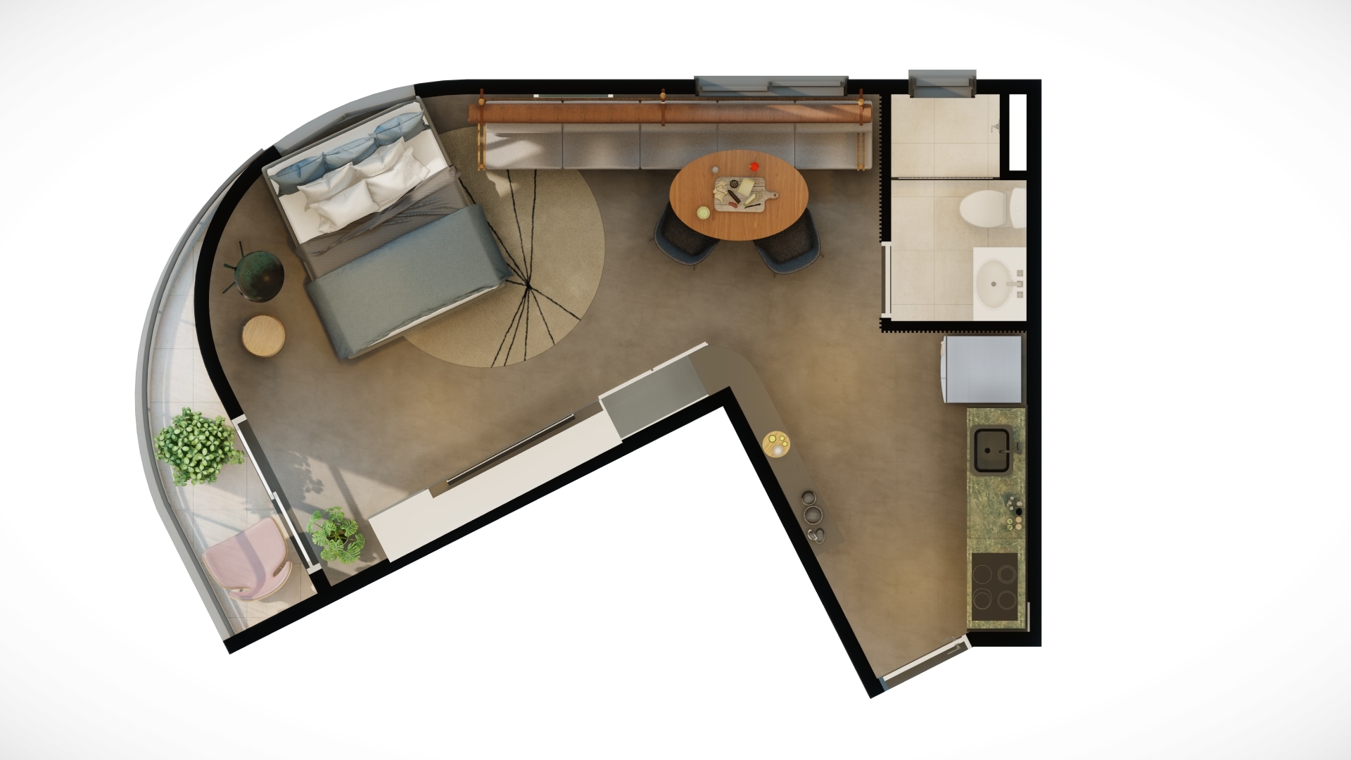 Planta 04 - 1 dorm 24 06m² - studio