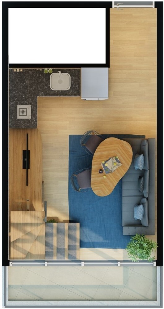 Planta 06 - 1 dorm 30 85m² - loft - inferior