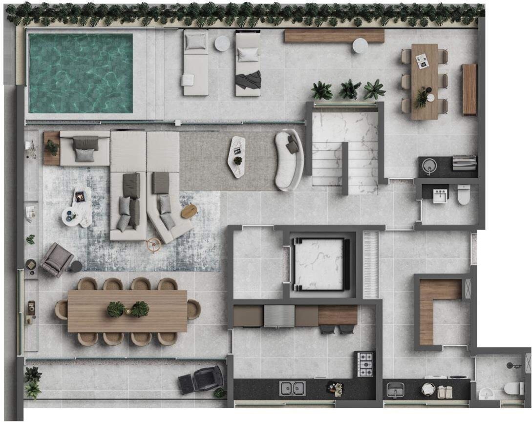 Planta 03 - 4 dorm 335 87m² - cobertura duplex - superior
