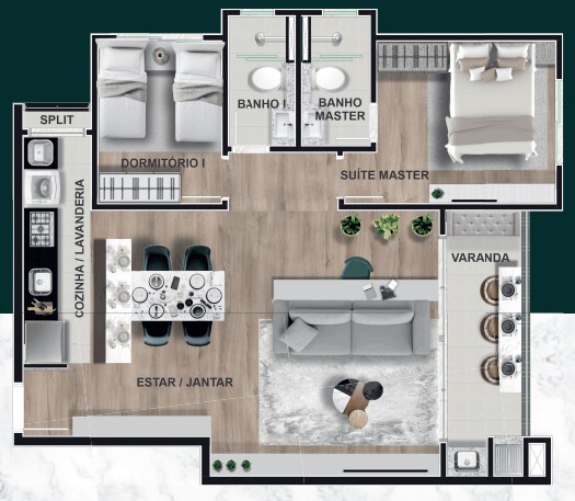 Planta 06 - 2 dorm 73 60m²