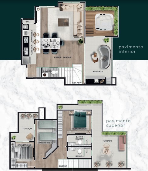 Planta 07 - 3 dorm 152 62m² - duplex