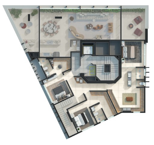 Planta 03 - 4 dorm 306m² - cobertura duplex