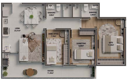 Planta 06 - 3 dorm 78m²