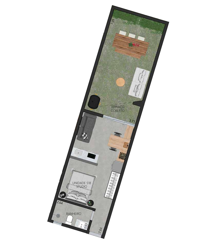 Planta 22 - 1 dorm 56 94m² - garden