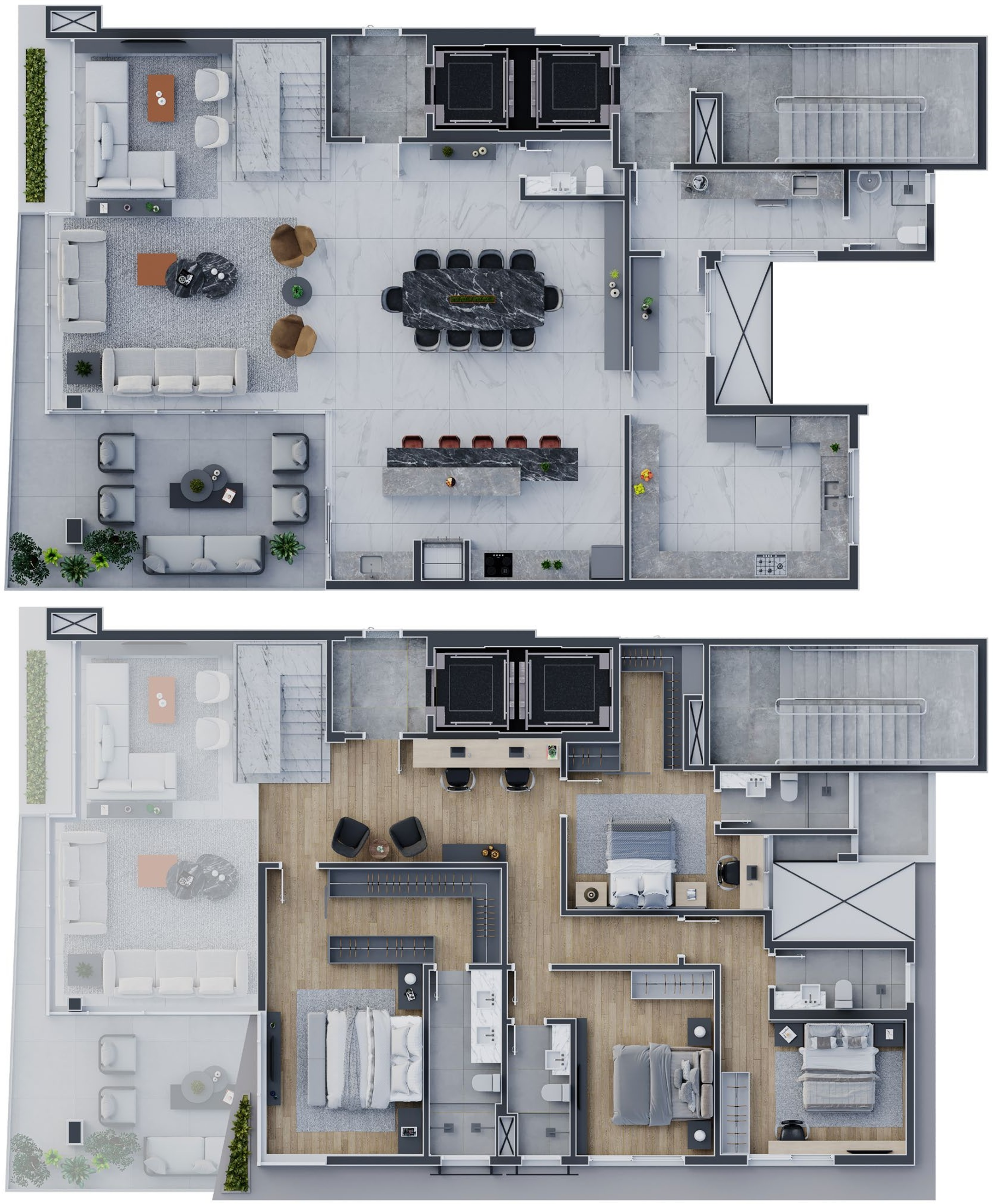 Planta 03 - 4 dorm 300m² - duplex
