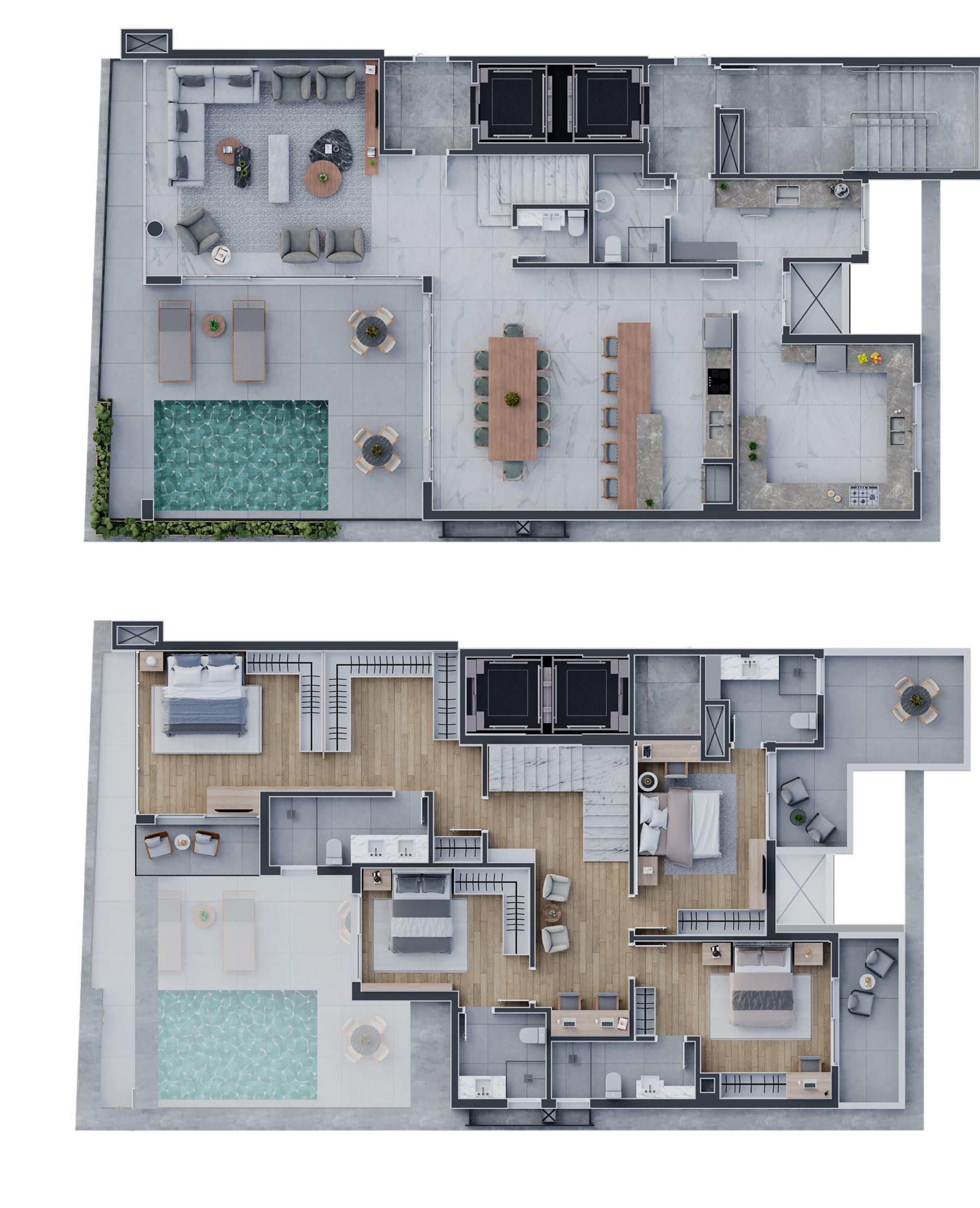 Planta 05 - 4 dorm 304m² - cobertura duplex