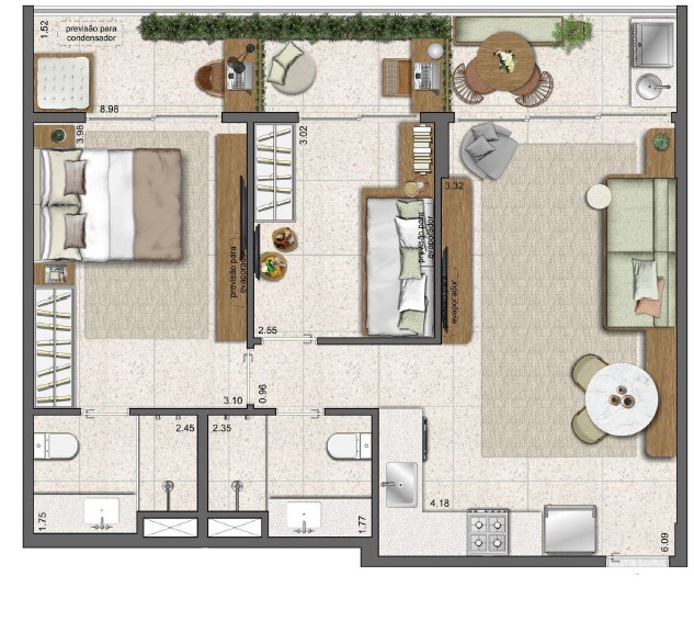 Planta 06 - 2 dorm 68 48m²