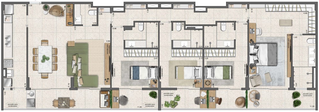 Planta 14 - 4 dorm 169 30m² - junção