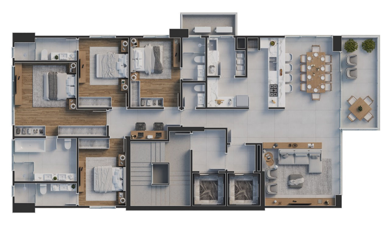 Planta 02 - 4 dorm 180 54m²