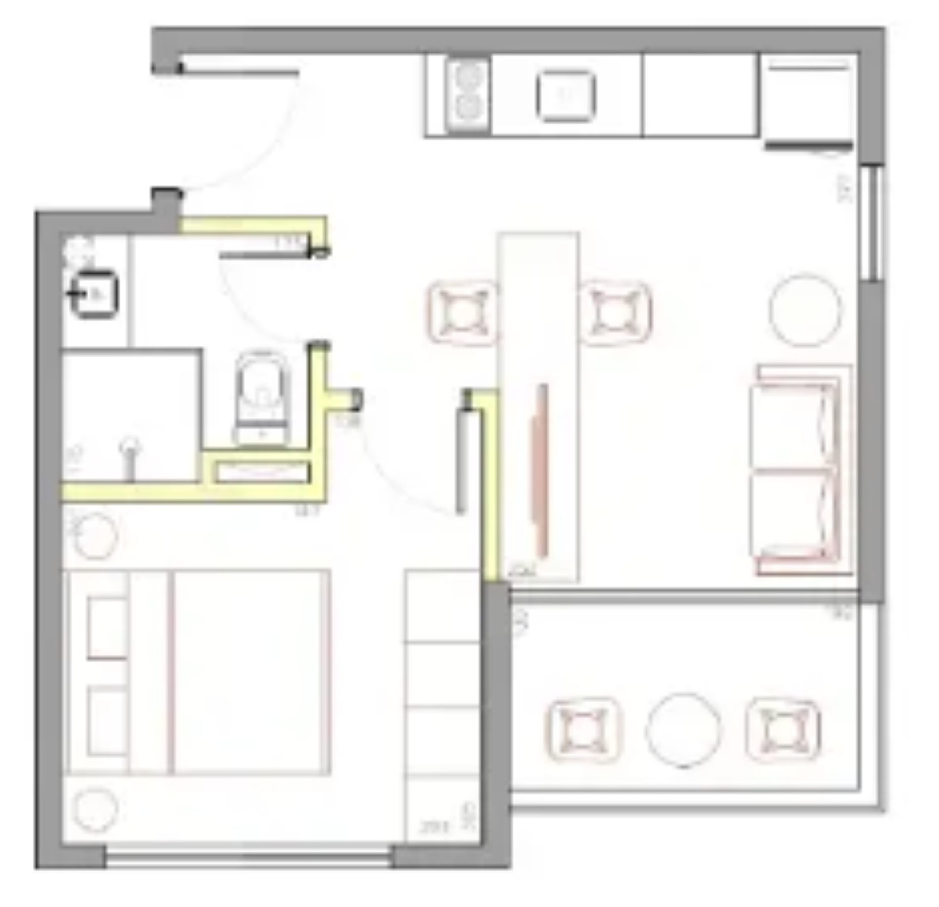 Planta 02 - 1 dorm 31,99m² Planta 02 - 1 dorm 31,99m²