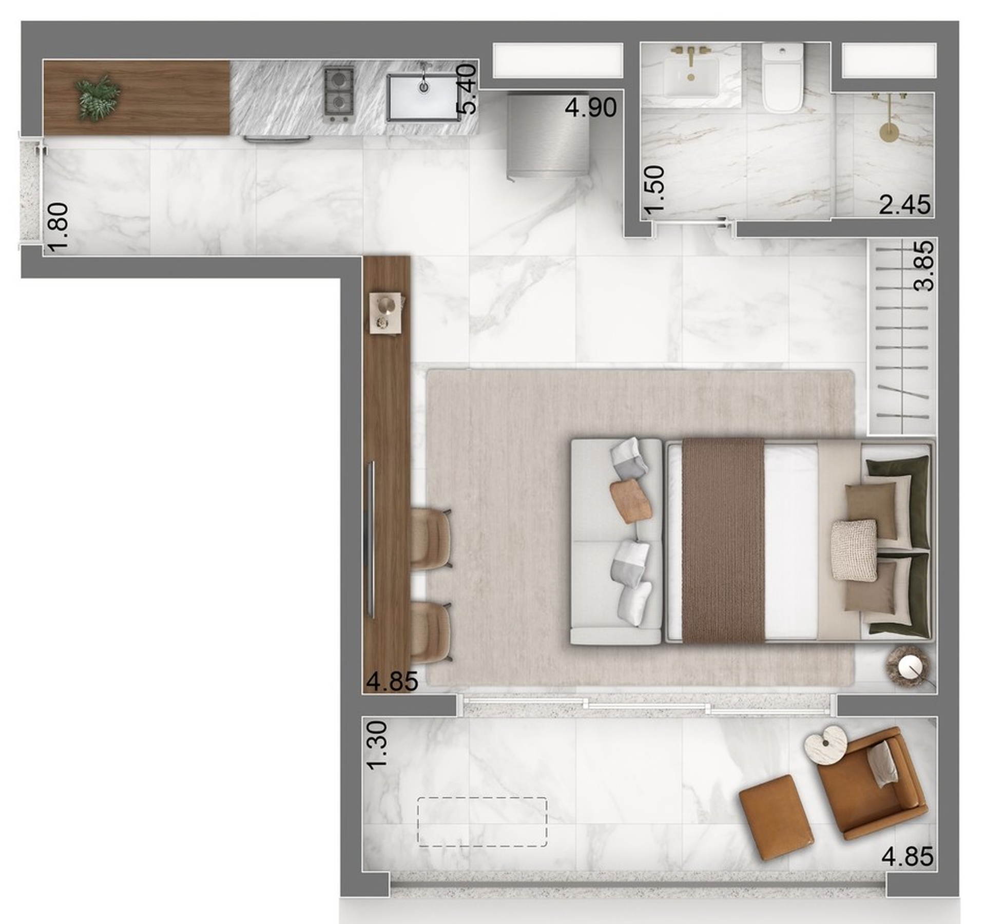 Apartamento, 1 quarto, 52 m² - Foto 11