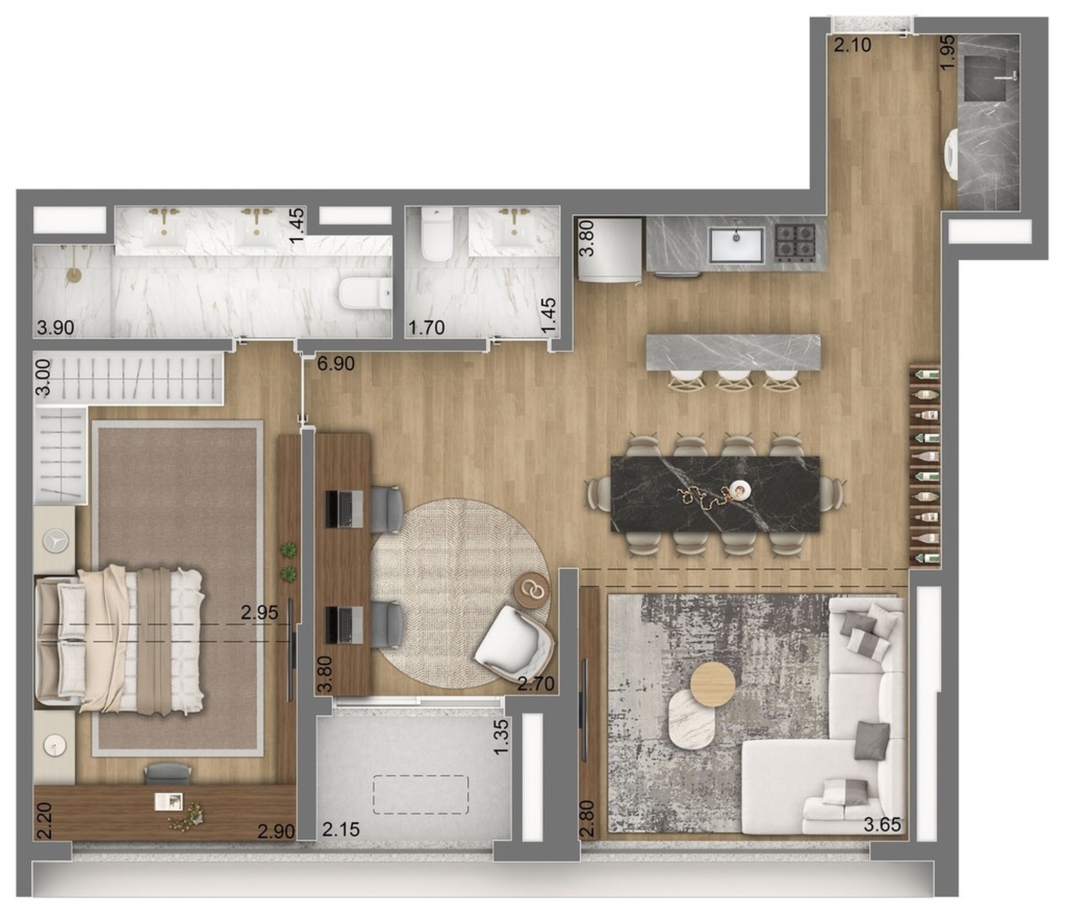 Apartamento, 1 quarto, 52 m² - Foto 21