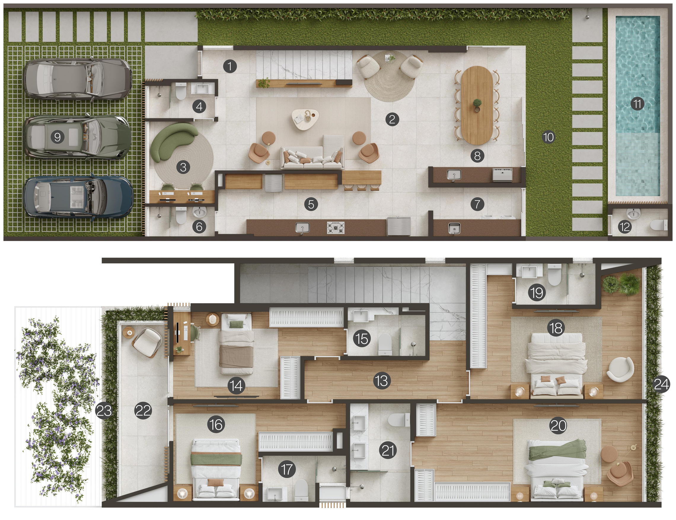 Planta 01 - 4 dorm 342,12m² Planta 01 - 4 dorm 342,12m²