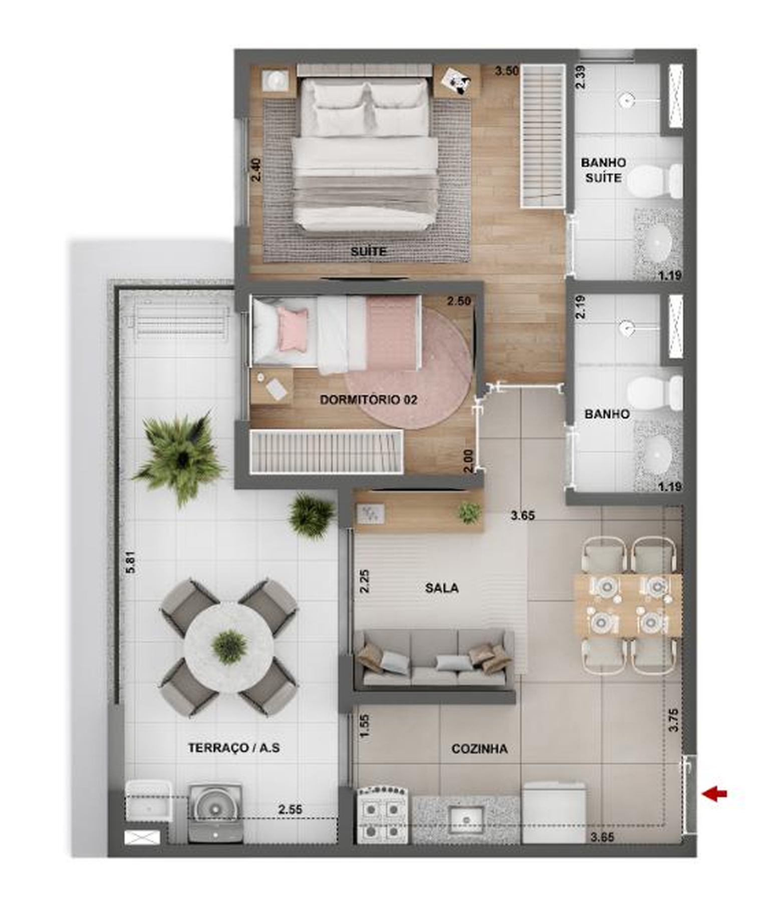 Apartamento, 2 quartos, 37 m² - Foto 11