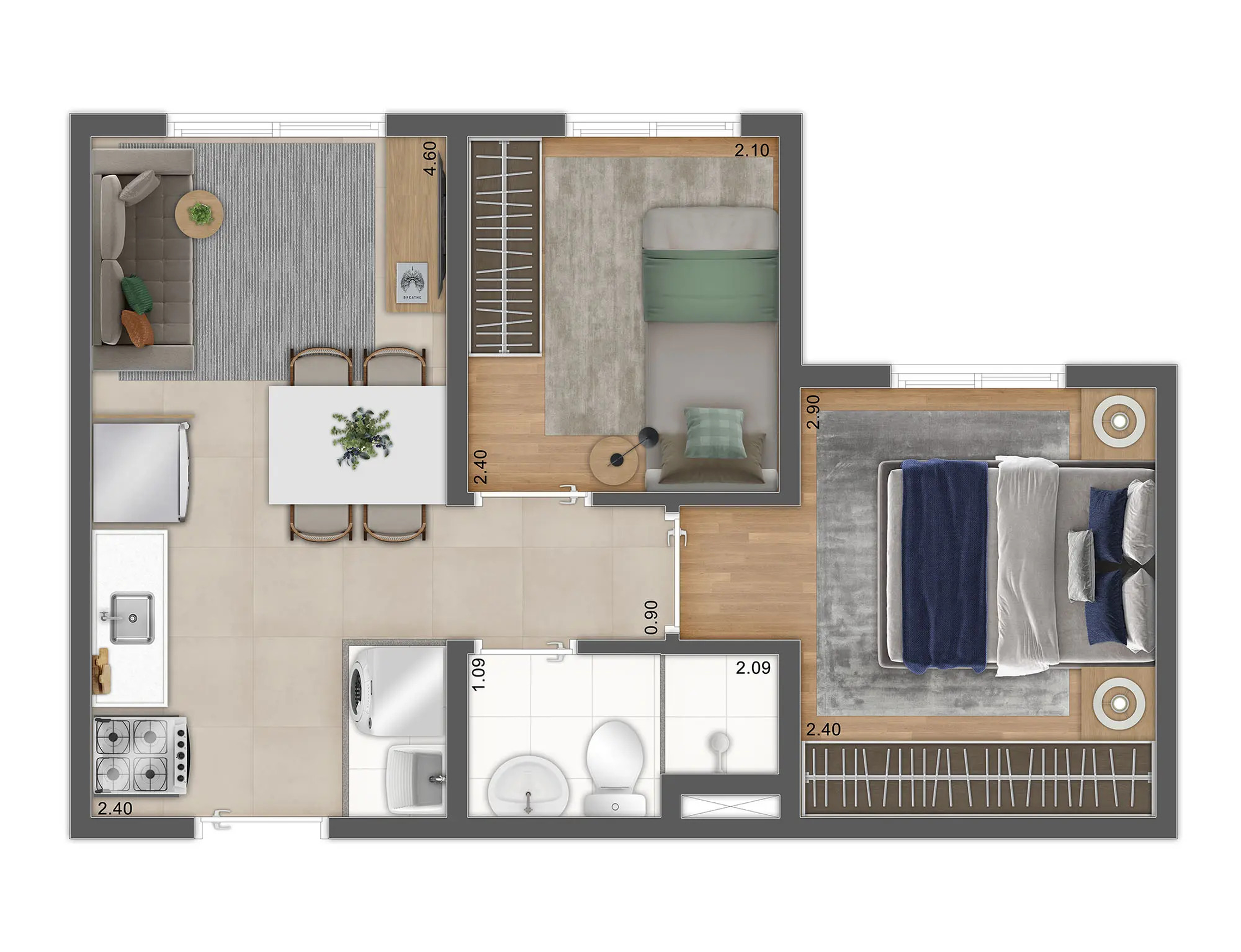Apartamento, 2 quartos, 35 m² - Foto 7
