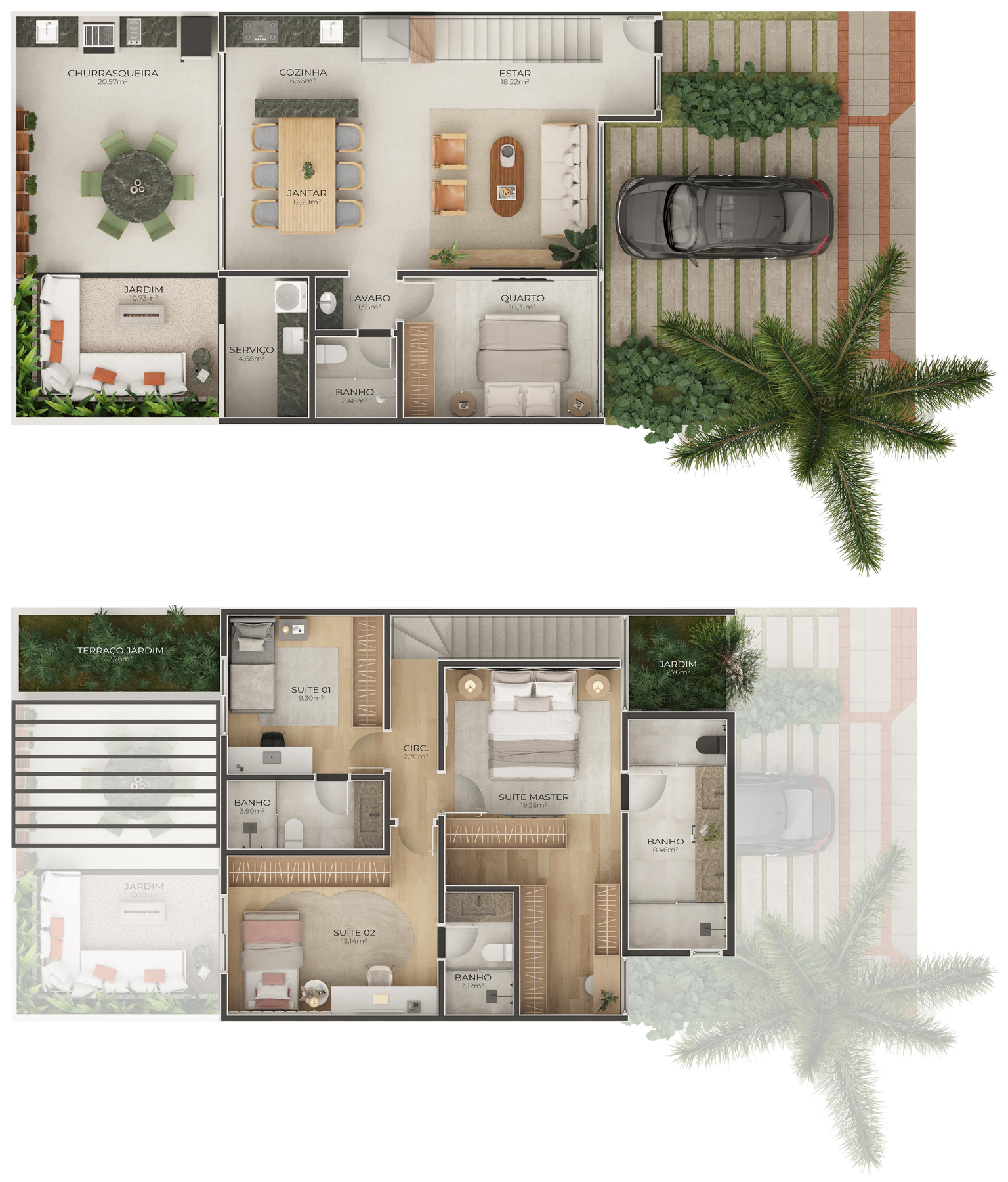 Planta 01 - 4 dorm 166,20m²