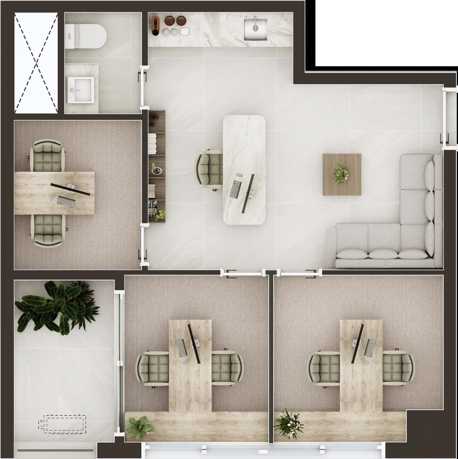 Planta 02 - 51,46m² - sala