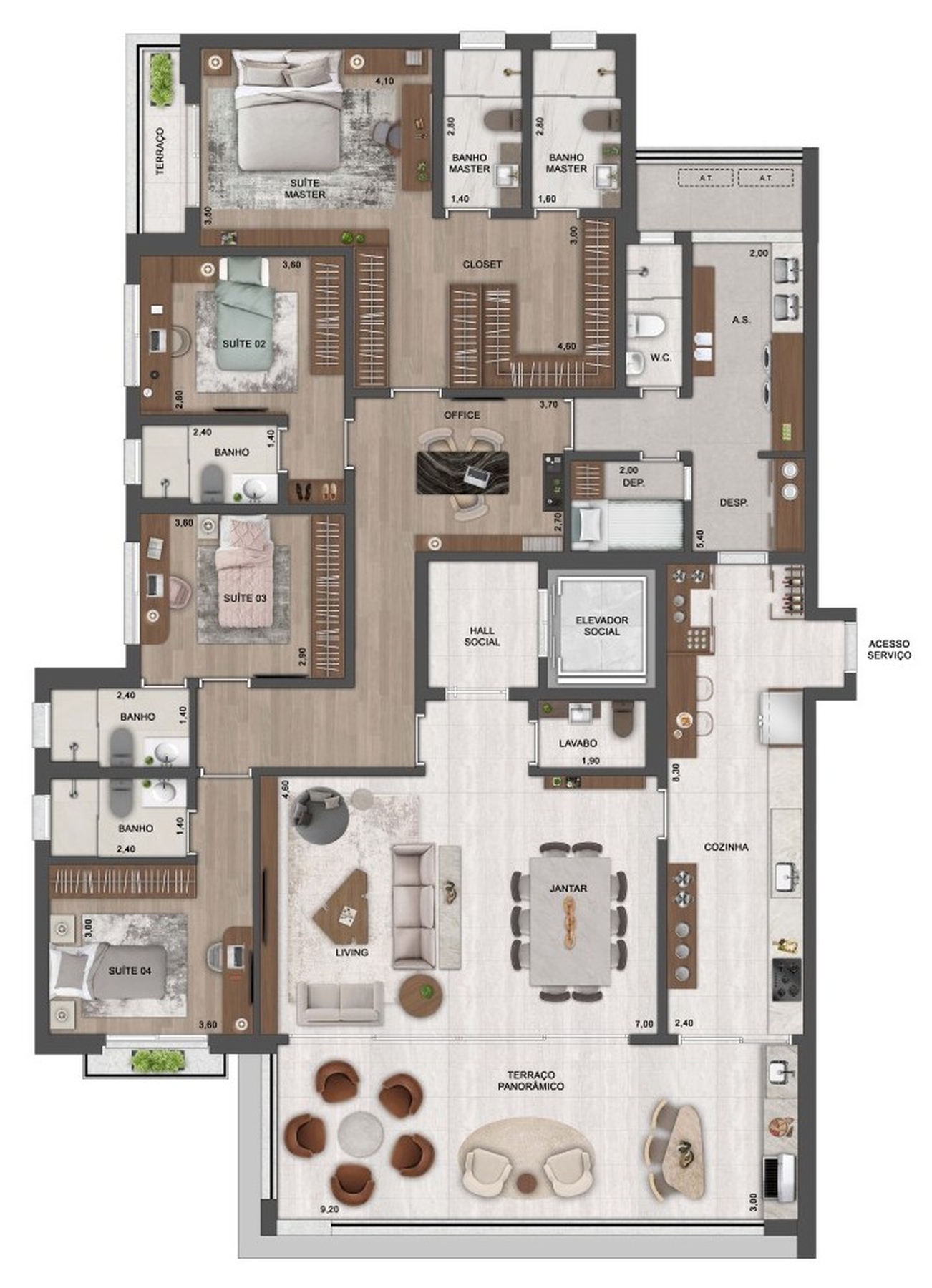 Cobertura à venda com 4 quartos, 7 banheiros, 5 vagas e 427m² no Vila Tramontano, São Paulo (SP) — foto 11 de 30
