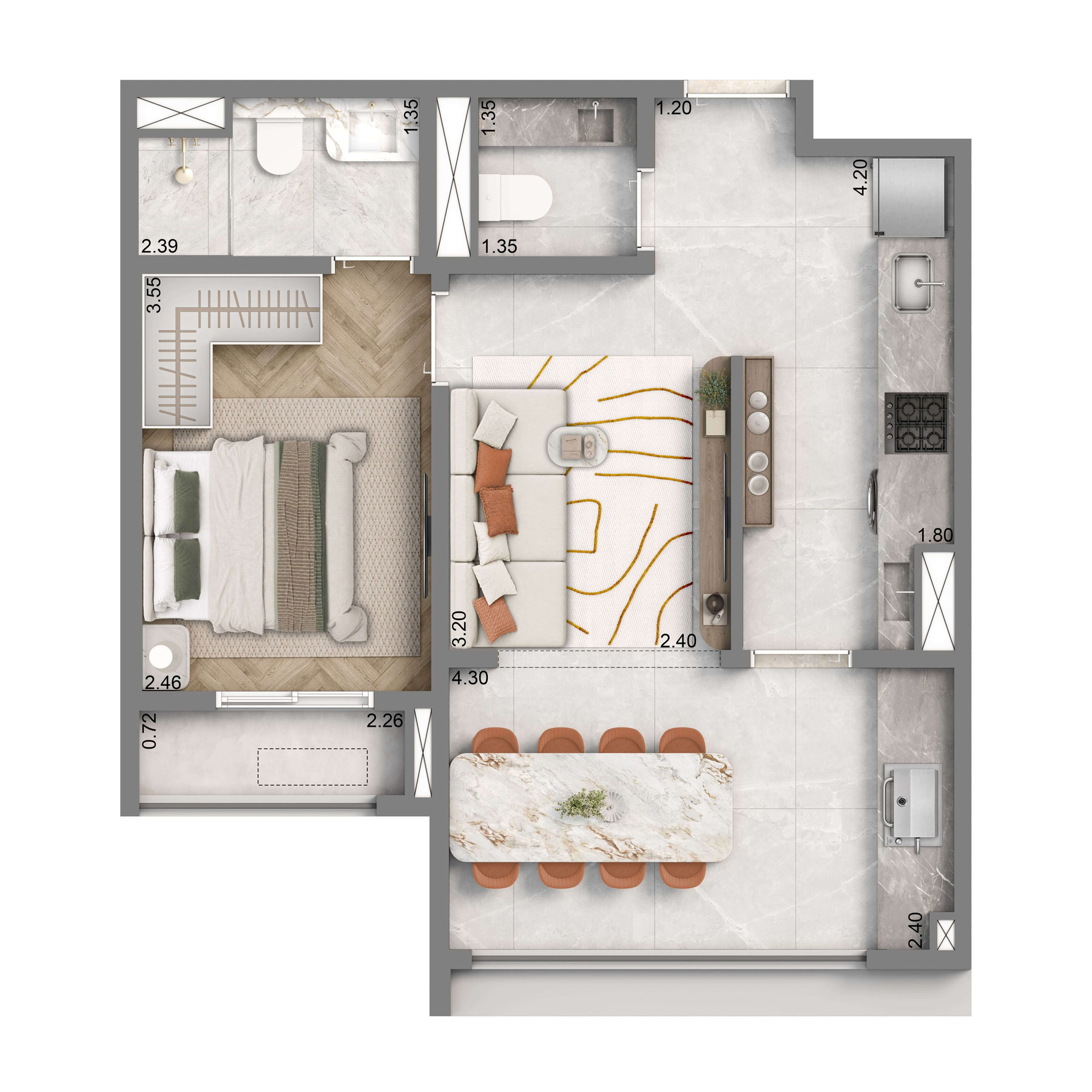 Apartamento à venda com 1 quarto, 2 banheiros, 1 vaga e 48m² no Chácara Santo Antônio (zona Sul), São Paulo (SP) — foto 3 de 24
